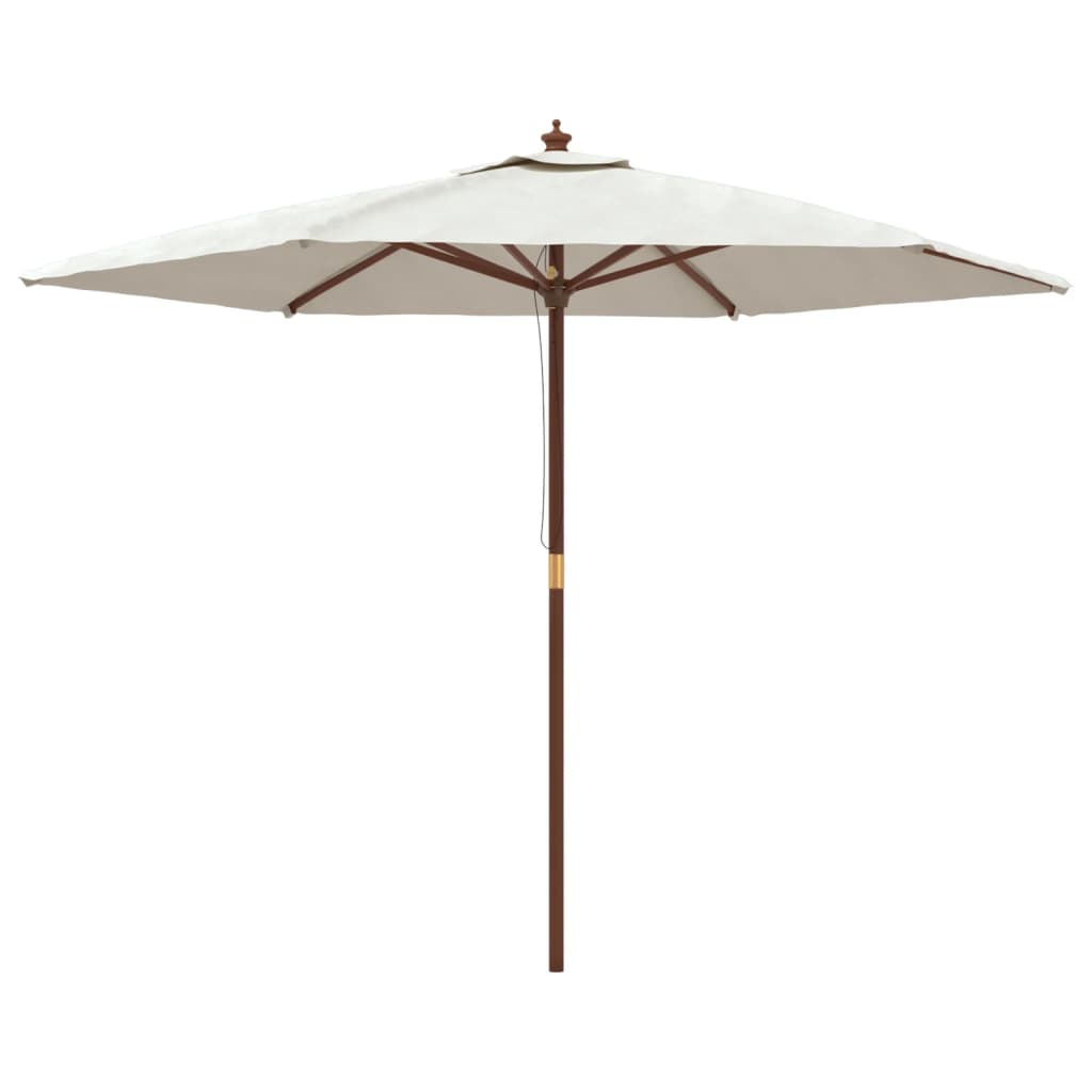 Parasol met houten paal 299x240 cm zandkleurig - AllerleiShop