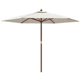 Parasol met houten paal 299x240 cm zandkleurig - AllerleiShop