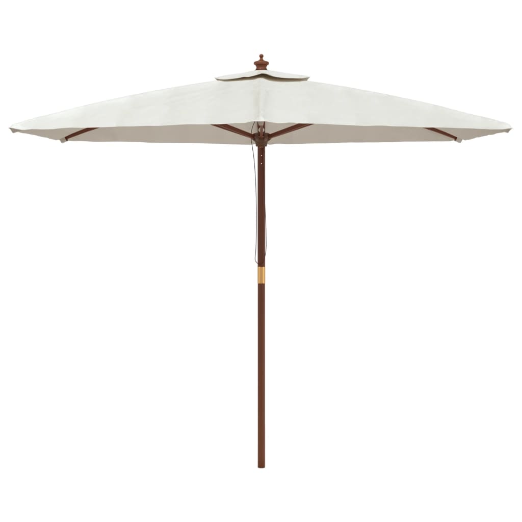 Parasol met houten paal 299x240 cm zandkleurig - AllerleiShop