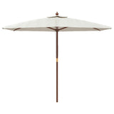 Parasol met houten paal 299x240 cm zandkleurig - AllerleiShop