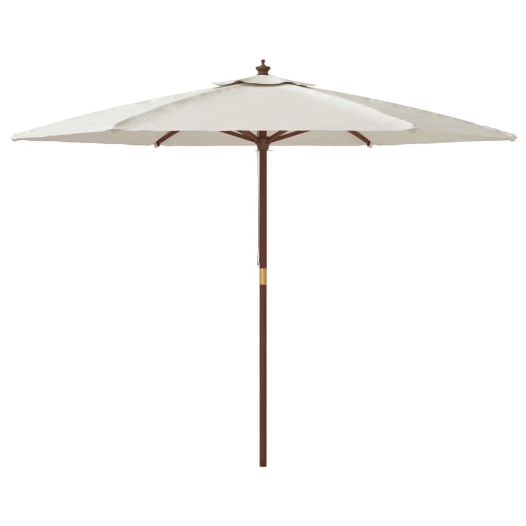 Parasol met houten paal 299x240 cm zandkleurig - AllerleiShop