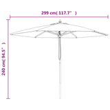 Parasol met houten paal 299x240 cm zandkleurig - AllerleiShop