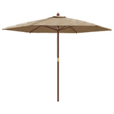 Parasol met houten paal 299x240 cm taupe - AllerleiShop