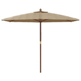 Parasol met houten paal 299x240 cm taupe - AllerleiShop