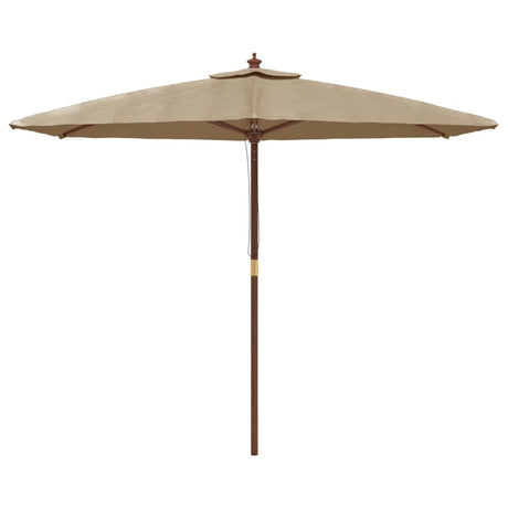 Parasol met houten paal 299x240 cm taupe - AllerleiShop