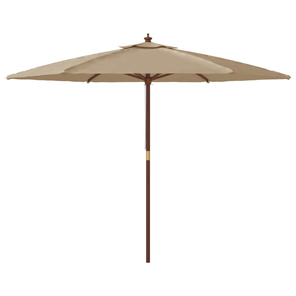 Parasol met houten paal 299x240 cm taupe - AllerleiShop