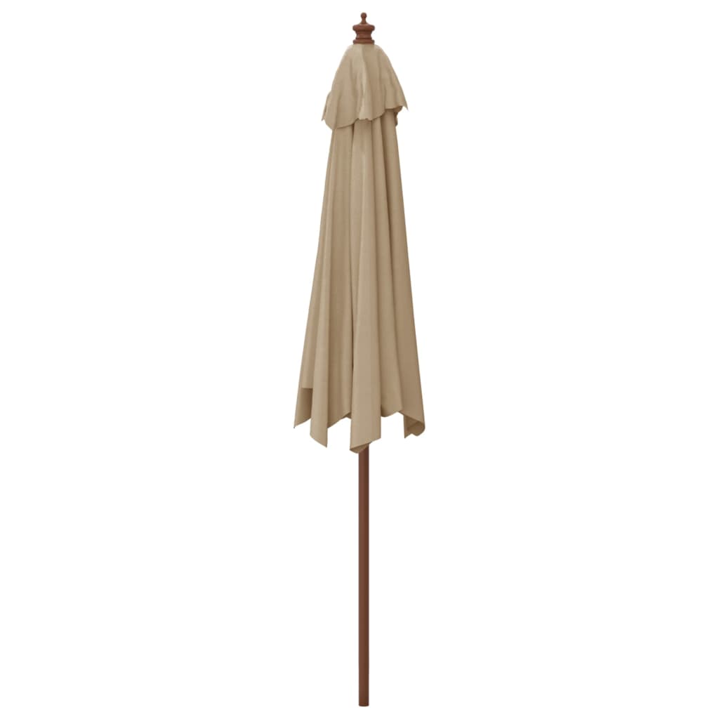 Parasol met houten paal 299x240 cm taupe - AllerleiShop