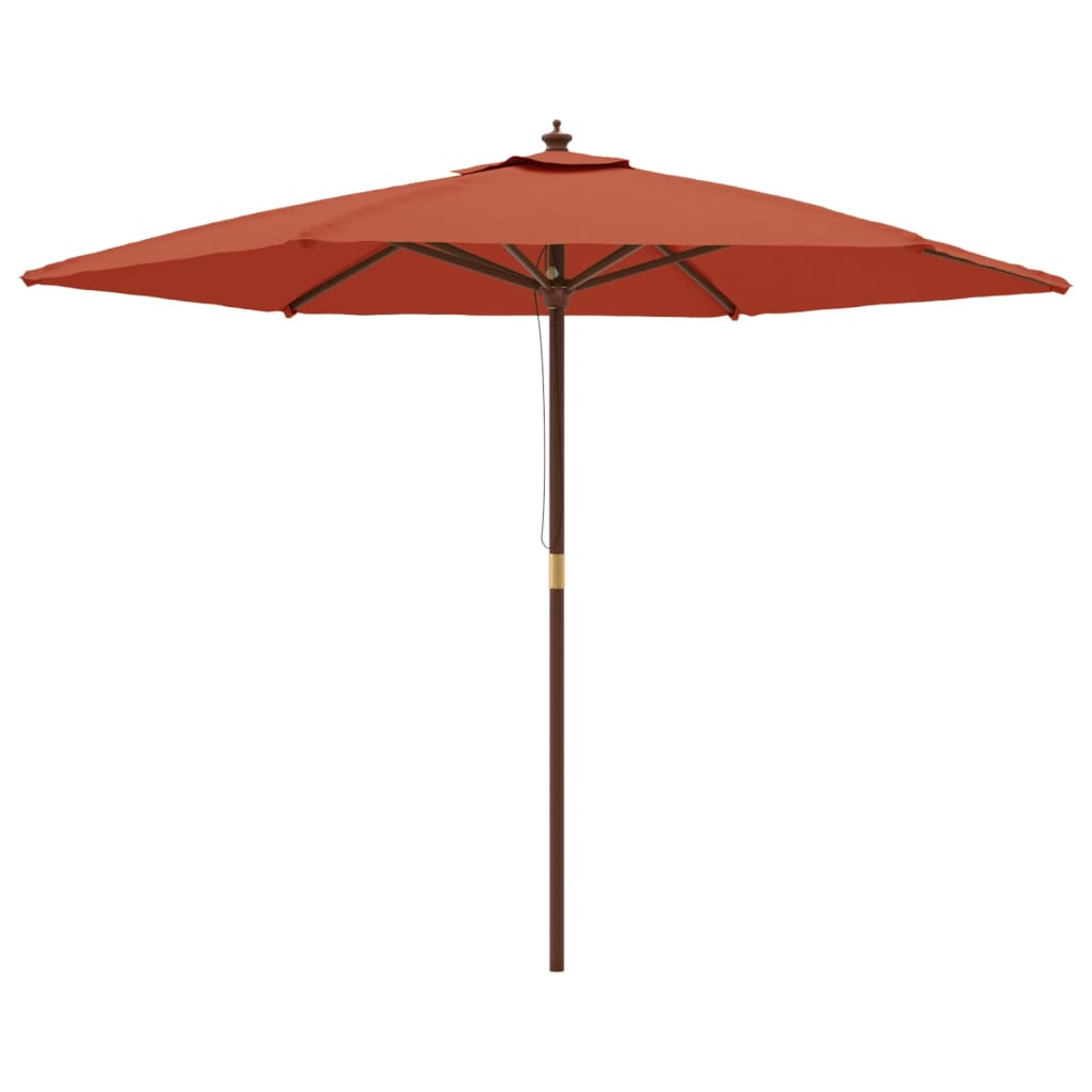 Parasol met houten paal 299x240 cm terracottakleurig - AllerleiShop