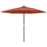 Parasol met houten paal 299x240 cm terracottakleurig - AllerleiShop