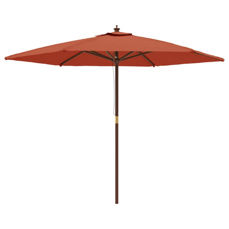 Parasol met houten paal 299x240 cm terracottakleurig - AllerleiShop