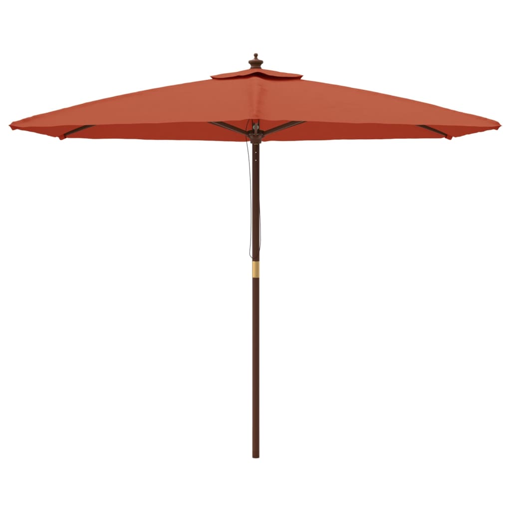 Parasol met houten paal 299x240 cm terracottakleurig - AllerleiShop