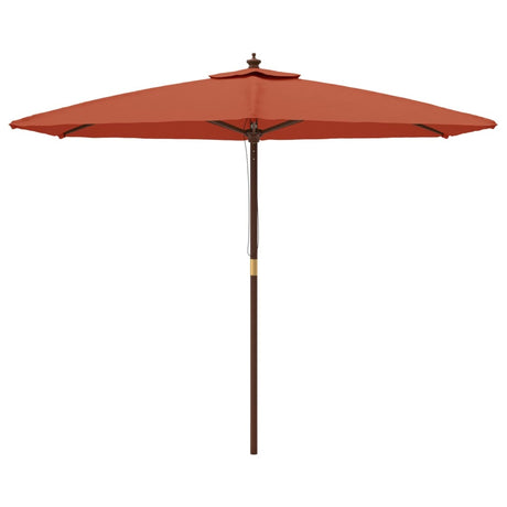 Parasol met houten paal 299x240 cm terracottakleurig - AllerleiShop