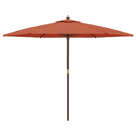 Parasol met houten paal 299x240 cm terracottakleurig - AllerleiShop