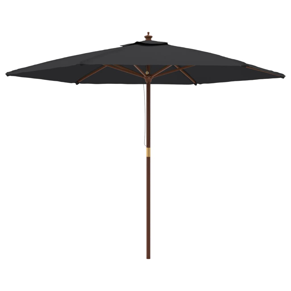 Parasol met houten paal 299x240 cm zwart - AllerleiShop