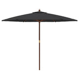 Parasol met houten paal 299x240 cm zwart - AllerleiShop