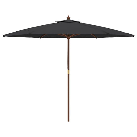 Parasol met houten paal 299x240 cm zwart - AllerleiShop