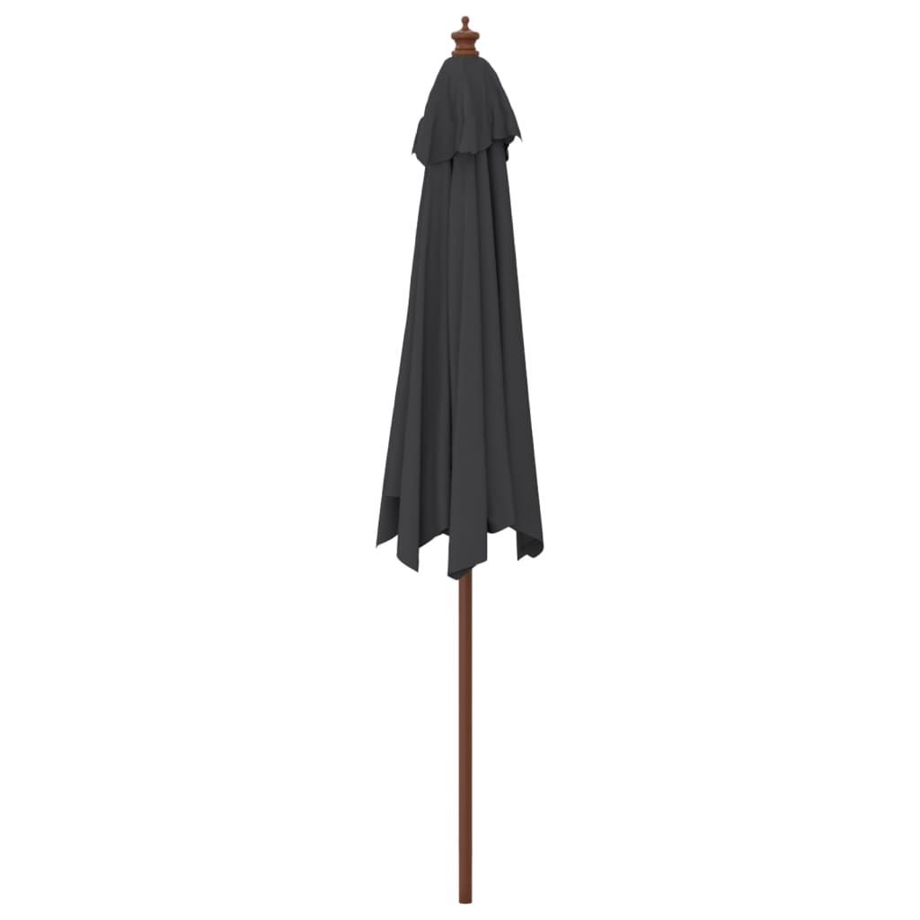 Parasol met houten paal 299x240 cm zwart - AllerleiShop