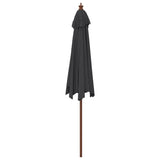 Parasol met houten paal 299x240 cm zwart - AllerleiShop