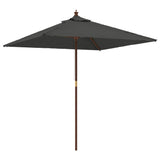 Parasol met houten paal 198x198x231 cm antracietkleurig - AllerleiShop