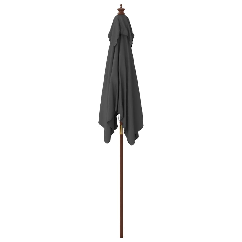 Parasol met houten paal 198x198x231 cm antracietkleurig - AllerleiShop