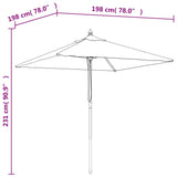 Parasol met houten paal 198x198x231 cm antracietkleurig - AllerleiShop