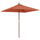 Parasol met houten paal 198x198x231 cm terracottakleurig - AllerleiShop