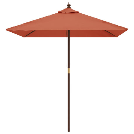 Parasol met houten paal 198x198x231 cm terracottakleurig - AllerleiShop