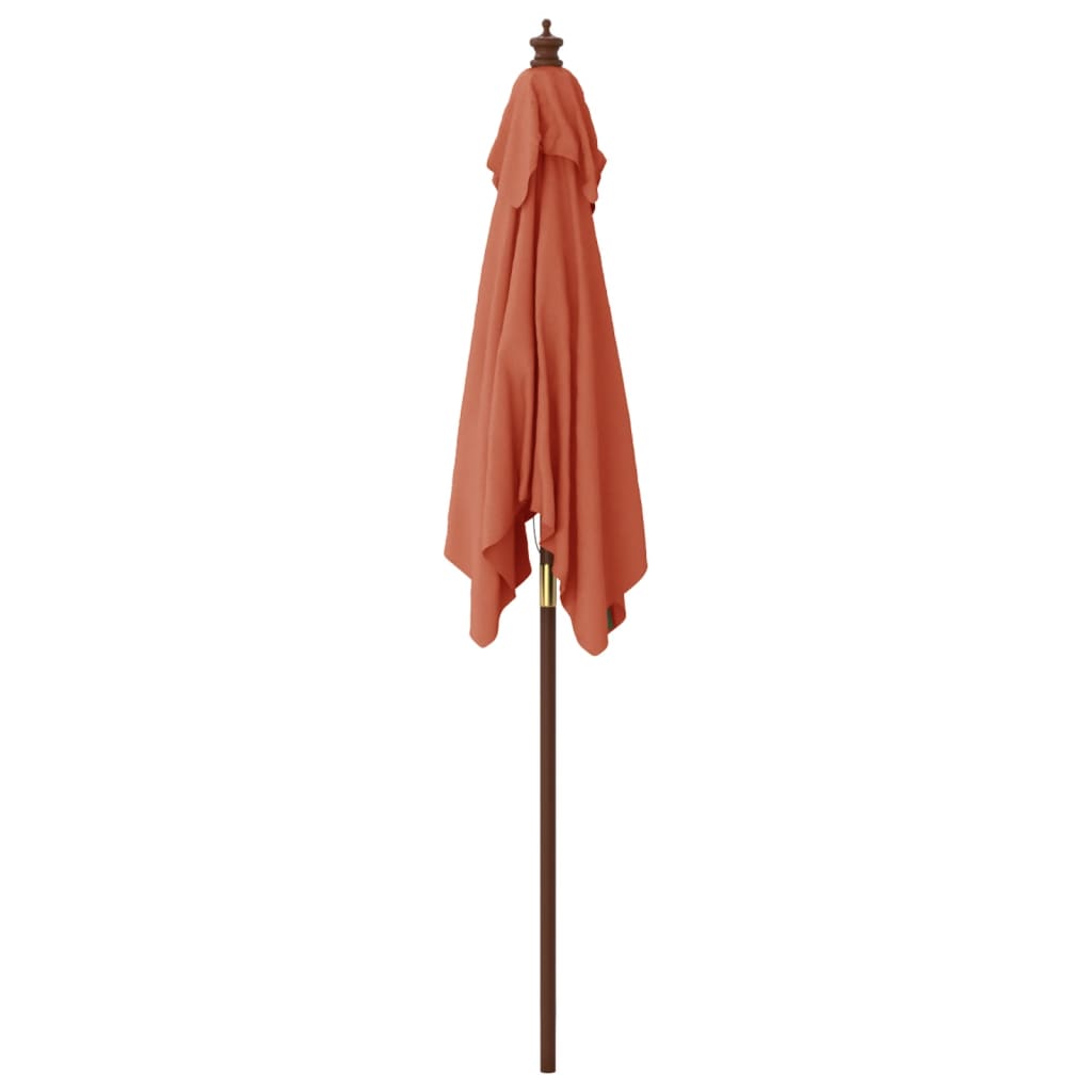 Parasol met houten paal 198x198x231 cm terracottakleurig - AllerleiShop