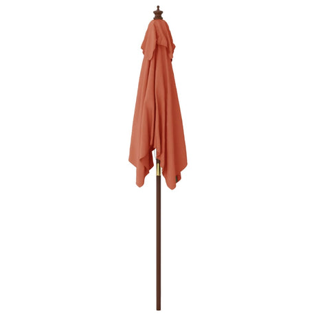 Parasol met houten paal 198x198x231 cm terracottakleurig - AllerleiShop