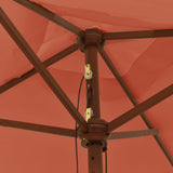 Parasol met houten paal 198x198x231 cm terracottakleurig - AllerleiShop