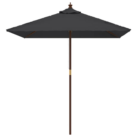 Parasol met houten paal 198x198x231 cm zwart - AllerleiShop