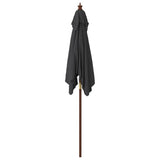 Parasol met houten paal 198x198x231 cm zwart - AllerleiShop