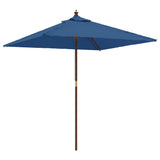 Parasol met houten paal 198x198x231 cm azuurblauw - AllerleiShop