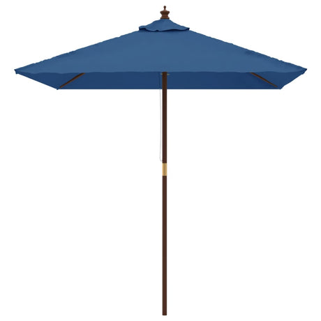 Parasol met houten paal 198x198x231 cm azuurblauw - AllerleiShop