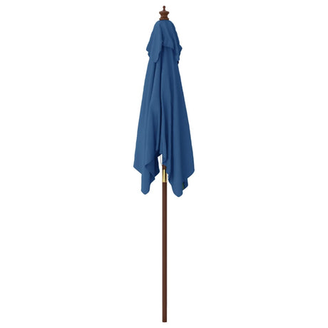 Parasol met houten paal 198x198x231 cm azuurblauw - AllerleiShop