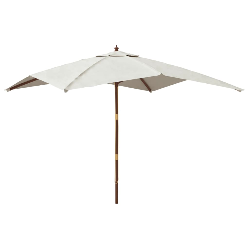 Parasol met houten paal 300x300x273 cm zandkleurig - AllerleiShop