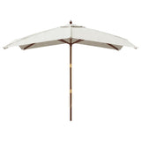 Parasol met houten paal 300x300x273 cm zandkleurig - AllerleiShop