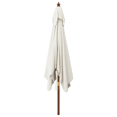 Parasol met houten paal 300x300x273 cm zandkleurig - AllerleiShop