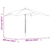 Parasol met houten paal 300x300x273 cm zandkleurig - AllerleiShop