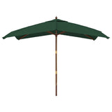 Parasol met houten paal 300x300x273 cm groen - AllerleiShop