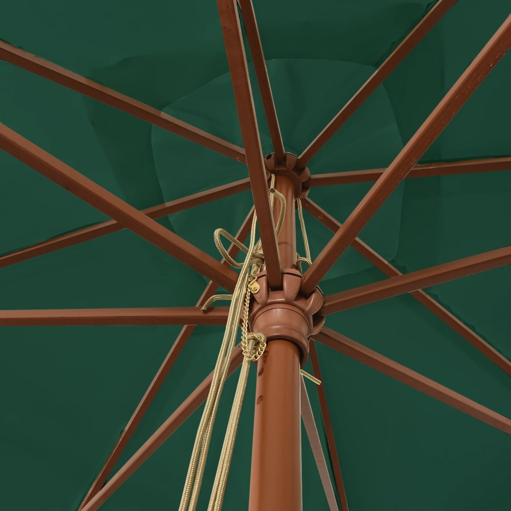 Parasol met houten paal 300x300x273 cm groen - AllerleiShop