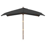 Parasol met houten paal 300x300x273 cm antracietkleurig - AllerleiShop