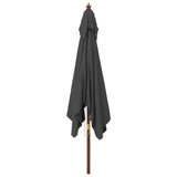 Parasol met houten paal 300x300x273 cm antracietkleurig - AllerleiShop