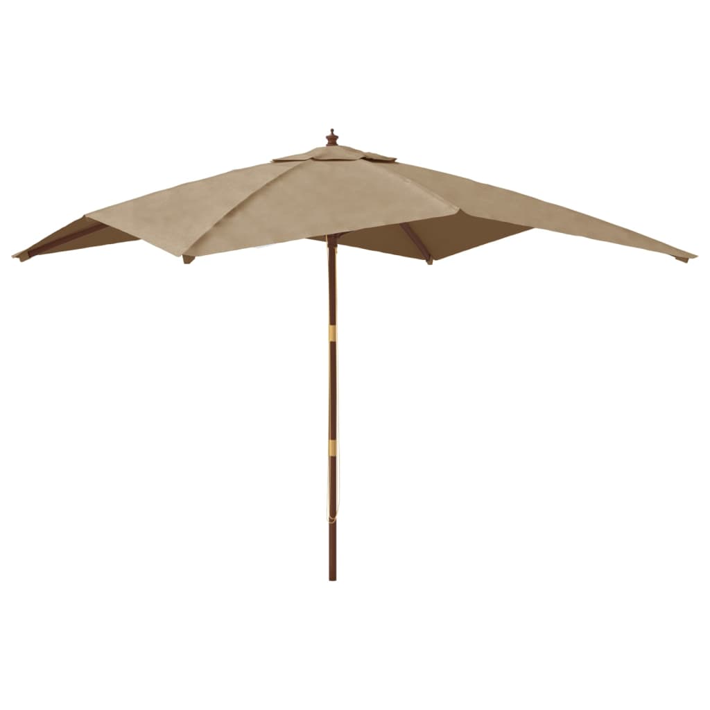 Parasol met houten paal 300x300x273 cm taupe - AllerleiShop