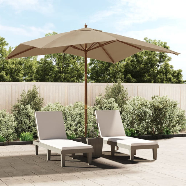 Parasol met houten paal 300x300x273 cm taupe - AllerleiShop