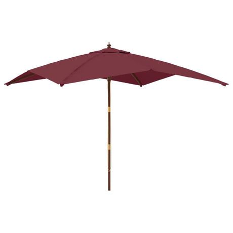 Parasol met houten paal 300x300x273 cm bordeauxrood - AllerleiShop