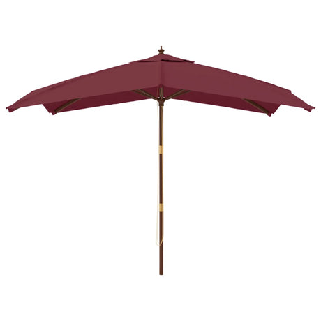 Parasol met houten paal 300x300x273 cm bordeauxrood - AllerleiShop