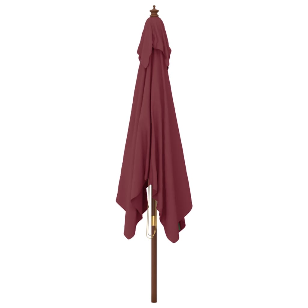 Parasol met houten paal 300x300x273 cm bordeauxrood - AllerleiShop