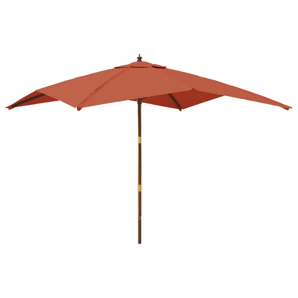 Parasol met houten paal 300x300x273 cm terracottakleurig - AllerleiShop