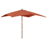 Parasol met houten paal 300x300x273 cm terracottakleurig - AllerleiShop